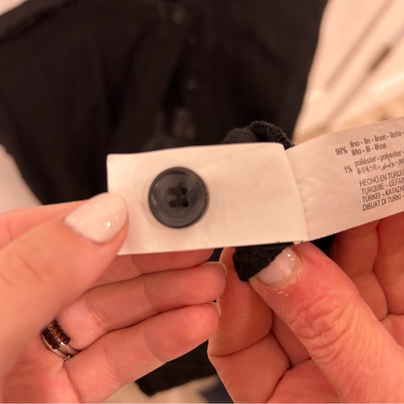 Zara black linen sleeveless dress/overlay - Picture 5 of 7